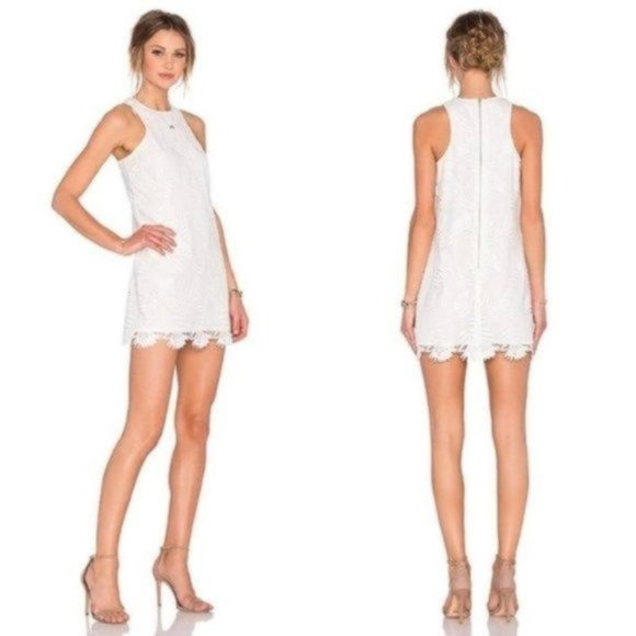 Lovers + Friends White Lace Sleeveless Mini Dress - Picture 1 of 7